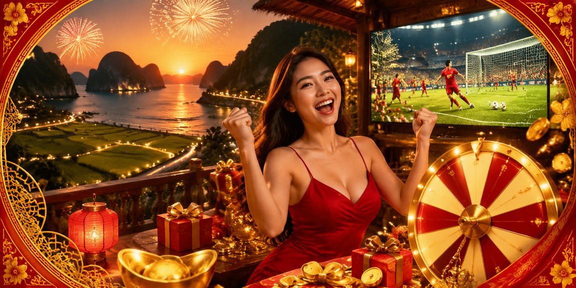 Khung cảnh bãi biển Ninh Bình trong sự kiện Lucky Draw
